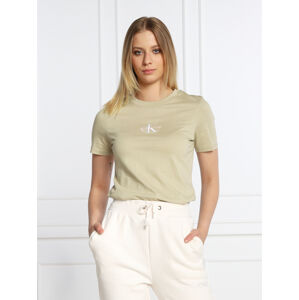 Calvin Klein dámské olivově zelené tričko - XS (RB8)